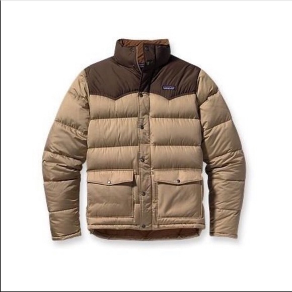 brown patagonia puffer jacket